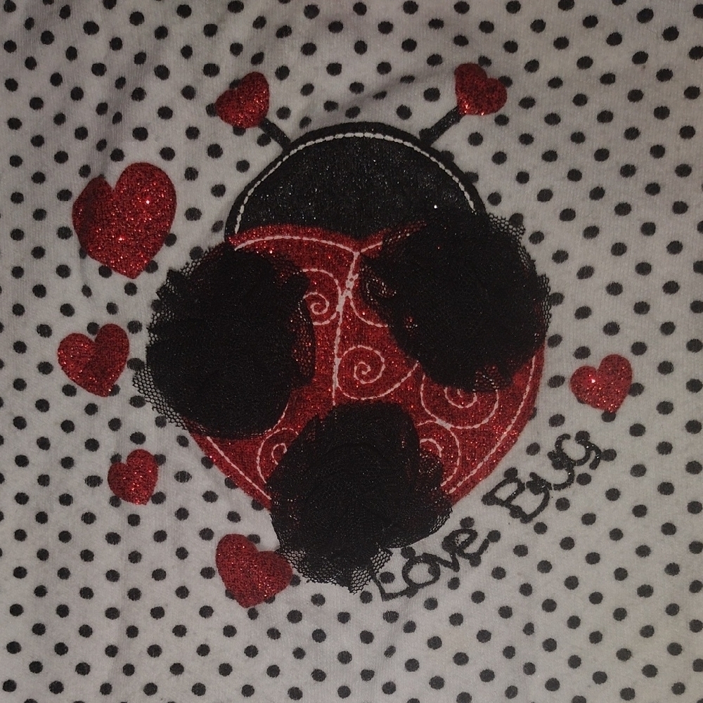 Darling Red and White Bodysuit with Ladybug Design​ - Picture 3 of 4
